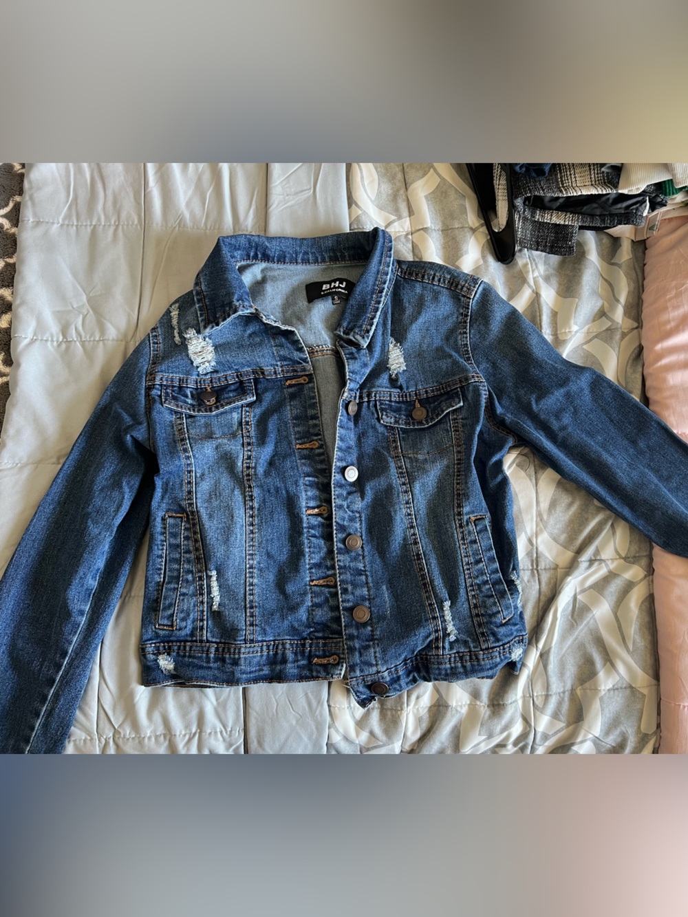 Distressed Blue Denim Jacket - Classic Jean Jacket
